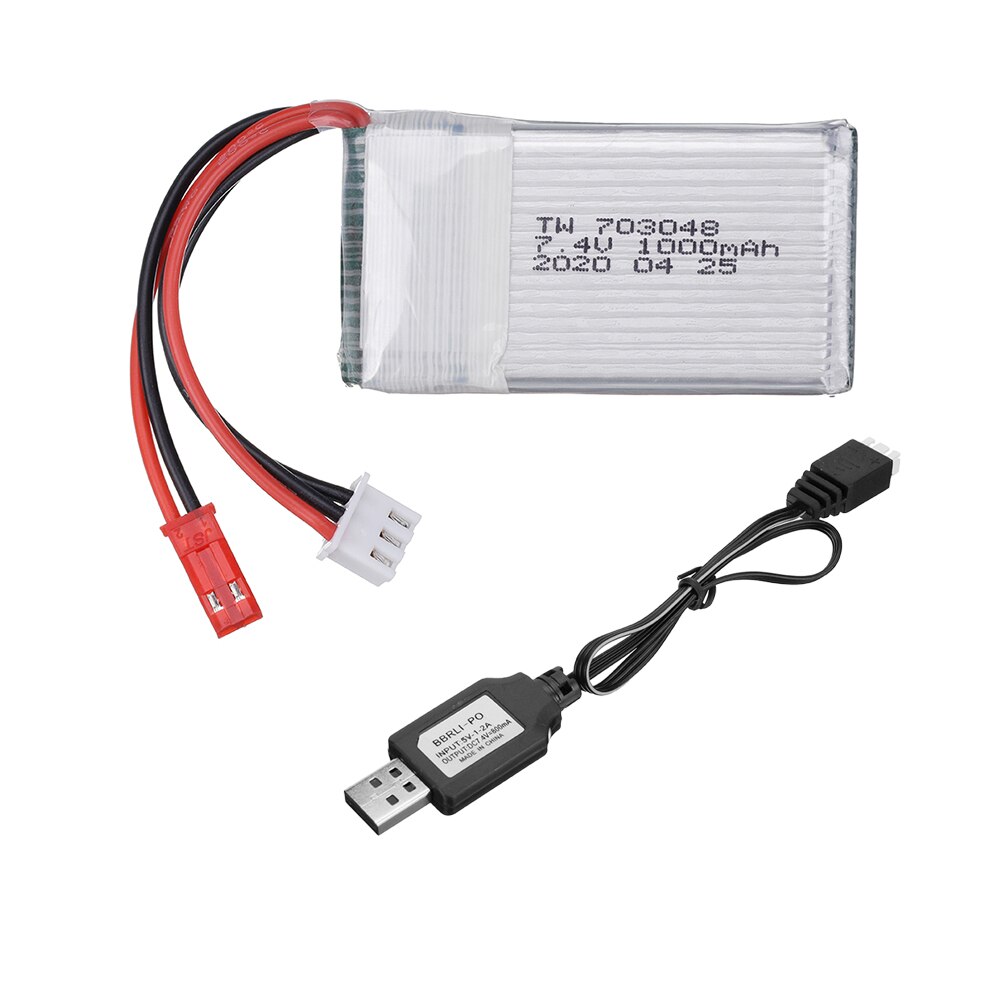 7,4 v 1000mah Lipo batería para MJXRC X600 U829A U829X X600 F46 X601H JXD391 FT007 Lipo batería 7,4 V batería de juguete 703048: 1pcs USB