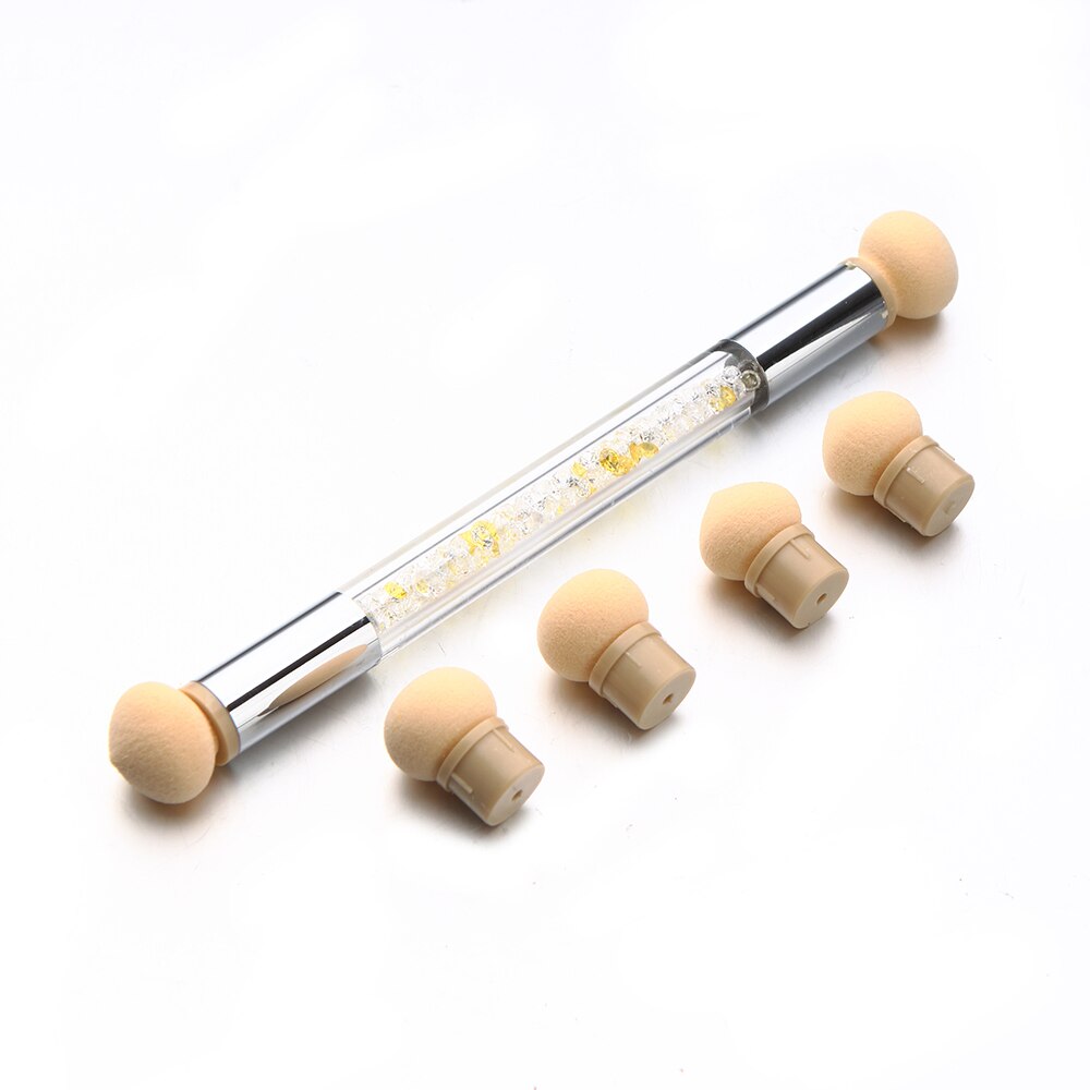 Og produkt pensel kunst svamp puff pen manicure værktøj dobbelt ende uv gel maling negle gradient: 01 gule