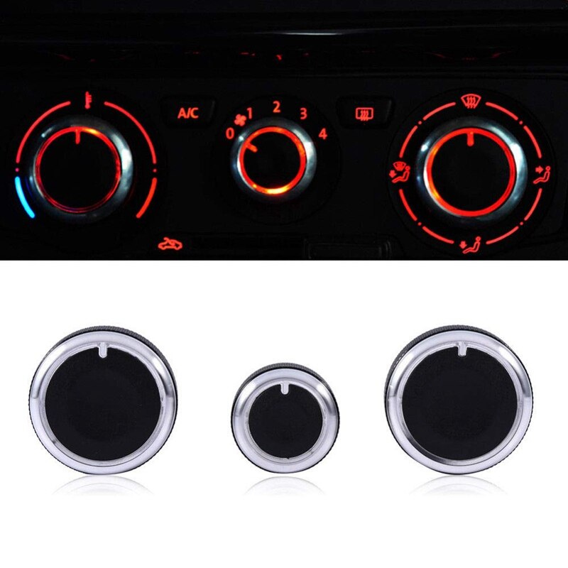 Heater Dash A/C Switch Knobs Black Control Buttons for Golf MK4 Passat B5 Bora 3Pc/Set