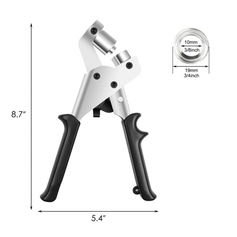 3/8Inch Grommet Eyelet Plier Set Grommet Tool Kit Hole Punch Pliers Portable Manual Puncher With 500 Pcs Grommet Washer 10mm