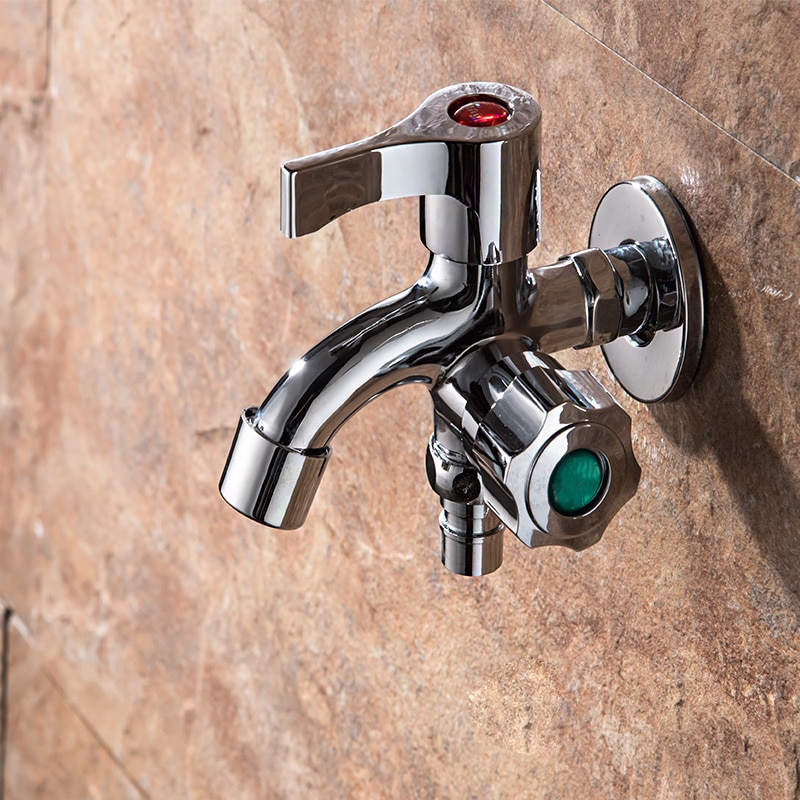 Wall Mounted Outdoor Garden kitchen Faucet Stainless Steel Double Using Bibcock Tap Cold Water Tap Toilet Shower Bidet Faucet