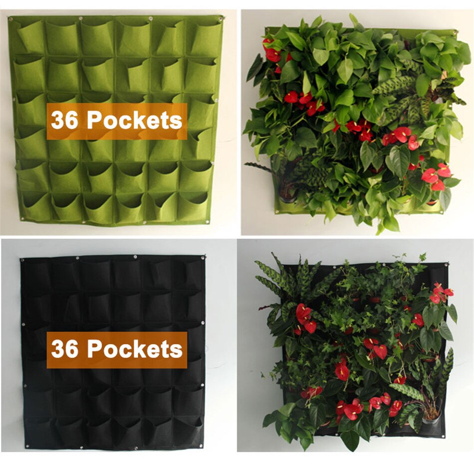 Wandhängende Pflanztaschen Aus Vlies – Vertikaler Garten Für Balkon & Terrasse, 9 Taschen