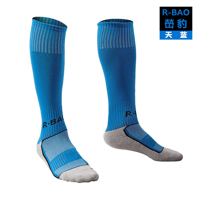 1pair Youth Child 35cm High Tube Socks Athletic Football Bassball Size UK 33-38 Socks Leg Protect Knee-High Socks: Sky Blue