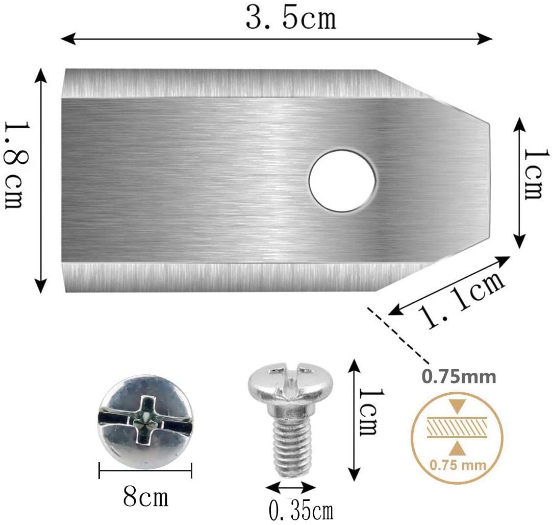 0.75MM Titanium Coated Stainless Steel Lawn Mower Blade Replacement for All Husqvarna Mower/Gardena Robotic