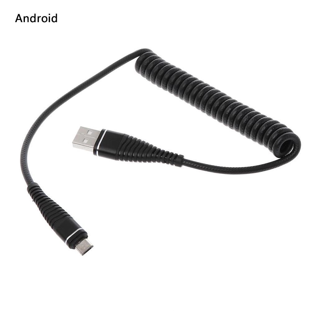 Molla A Spirale Cavo di Dati Ritrattabile Veloce di Ricarica Dati di Tipo C Cavo di Ricarica Filo di Connessione 1.2m USB Micro R8F9