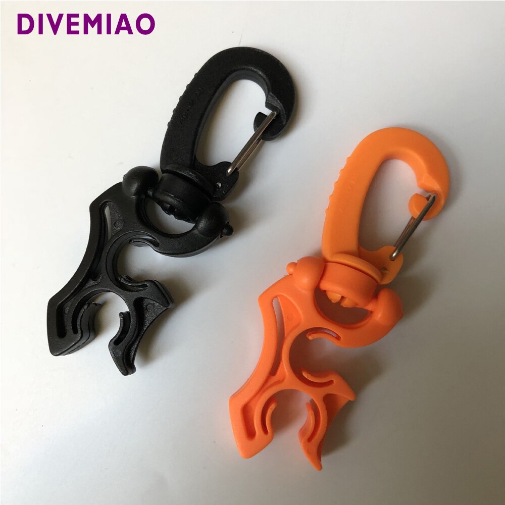 SCUBA diving equipment hose holder BCD Double Hose hook with swivel For SCUBA Dive tank hose regulator pressure tube