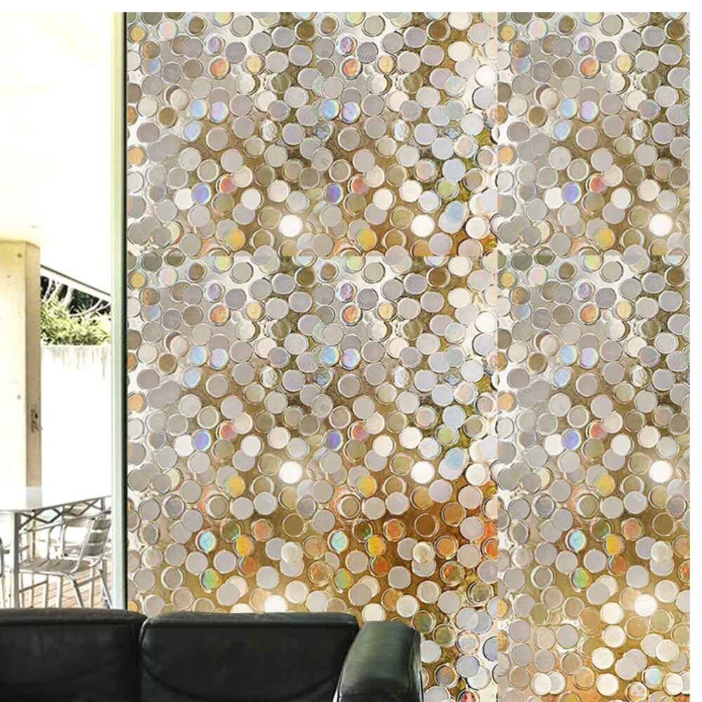 1pc Static 3D Window Film Dot Sequins Window Sticker for Home Dining Room Living Room