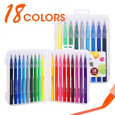 M &amp; G-rotuladores de acuarela de 12/24/36/48 colores, marcadores de arte, suministros de pintura, Juego de dibujo, papelería de pintura: 18 Colors