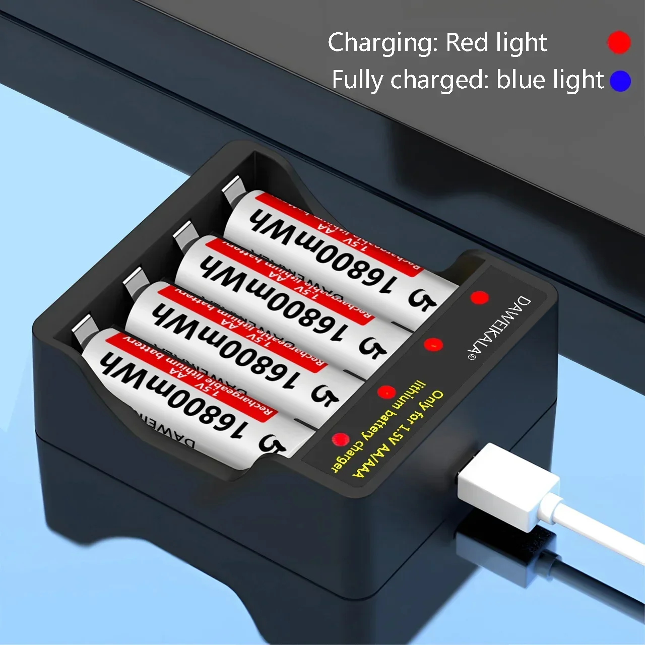 Batería AA de iones de litio de 1,5 V, baterías recargables AA de alta capacidad de 16800mWh para Control remoto, batería de juguete, carga rápida ligera