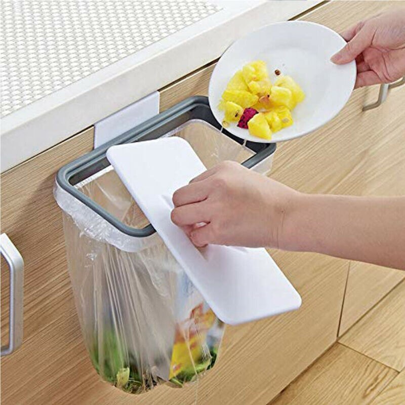 Kitchen Waste Bag Hanging Holder Trash Carrier Cupboard Bin Bags Hanger