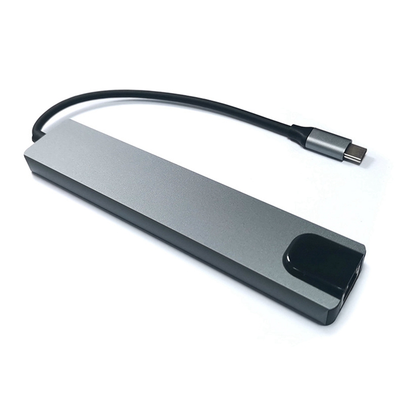 USB C Hub USB C Adapter 8-in-1 Hub USB-C zu RJ45 USB 3,0 Häfen SD/TF Kartenleser USB C PD Schnelle Ladung für