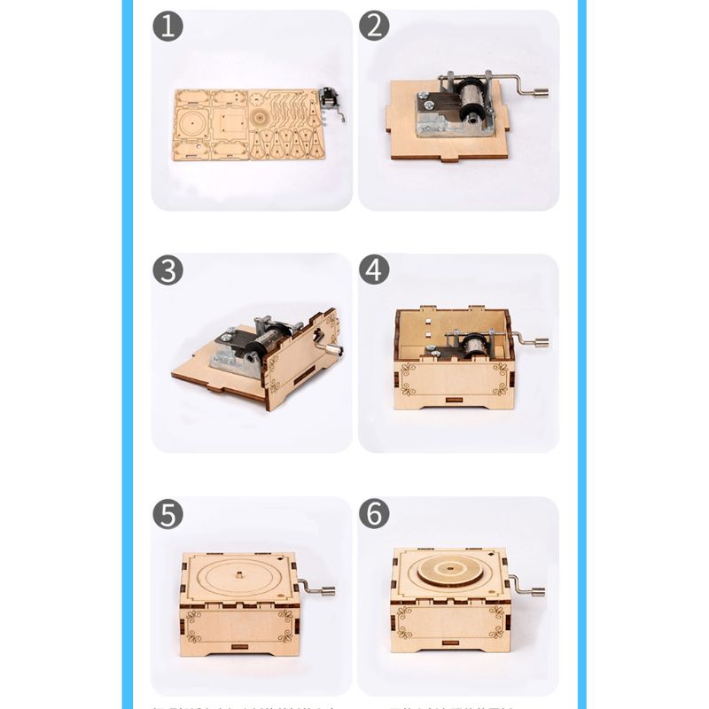 Wooden Puzzle Self-assembly Craft Kits DIY Musical Phonograph Toys for Teens Y4UD