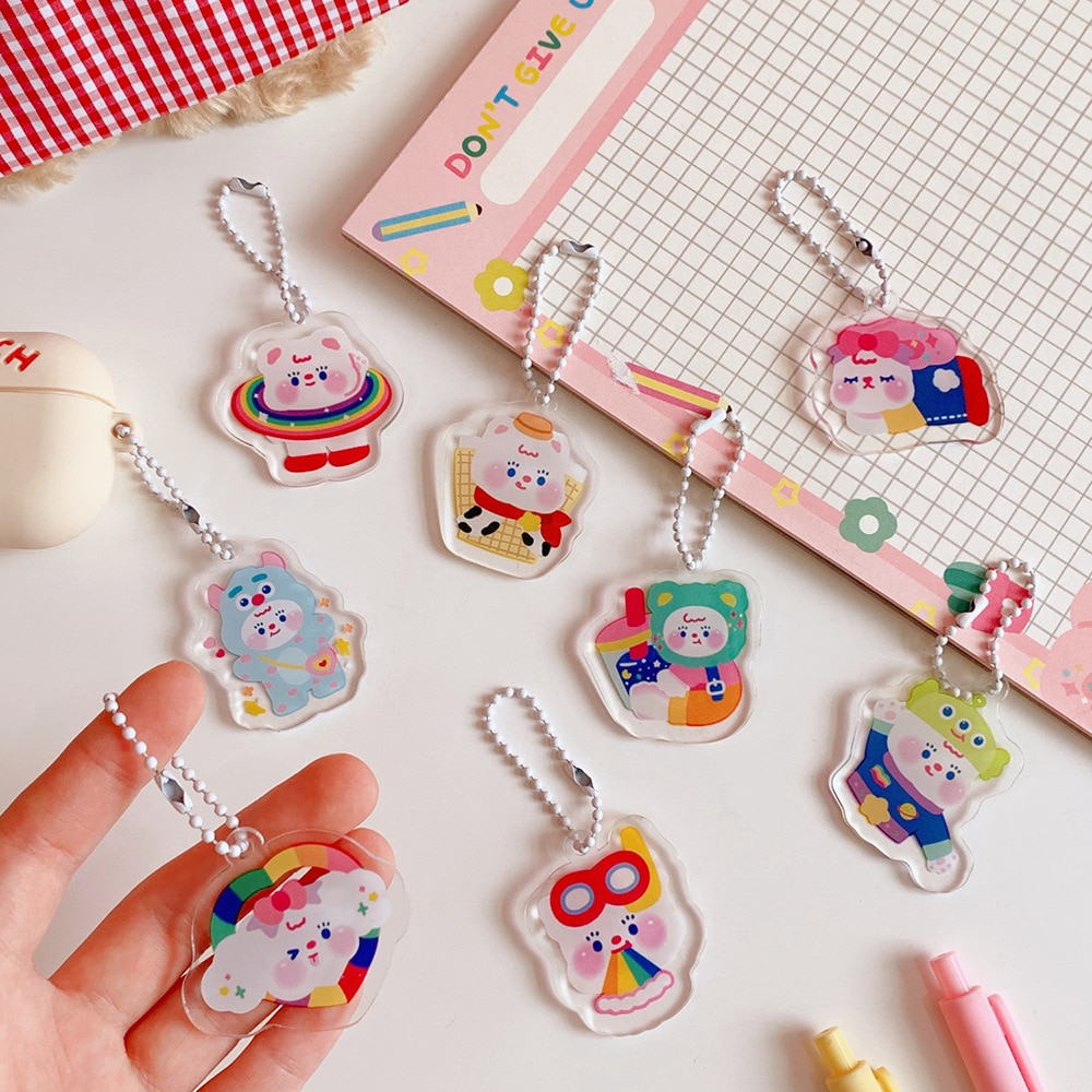 Milkjoy Bentoy Kawaii Keychain Travel Tag Girls Key Chain Bag Pendant Children Bag Accessories