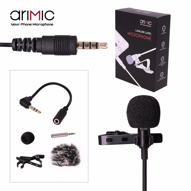 Microfono Lavalier Ulanzi Arimic - Cavo 1.5m/6m - Microfono Condensatore Cablato per iPhone, Android, iPad, DSLR