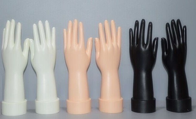 2 stk gul hvid sort mannequin hænder til armbånd smykker kvinder hænder kvindelige mannequiner ring handsker display