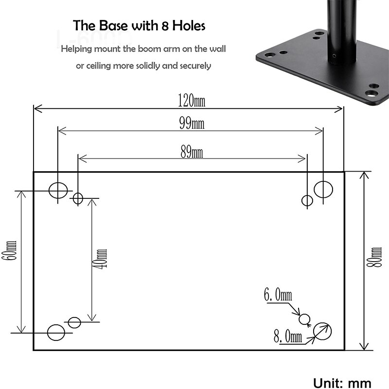 Photography Photo Studio Video 1m Wall Ceiling Mount Stand Overhead with 1/4" Thread For video camera wall mount