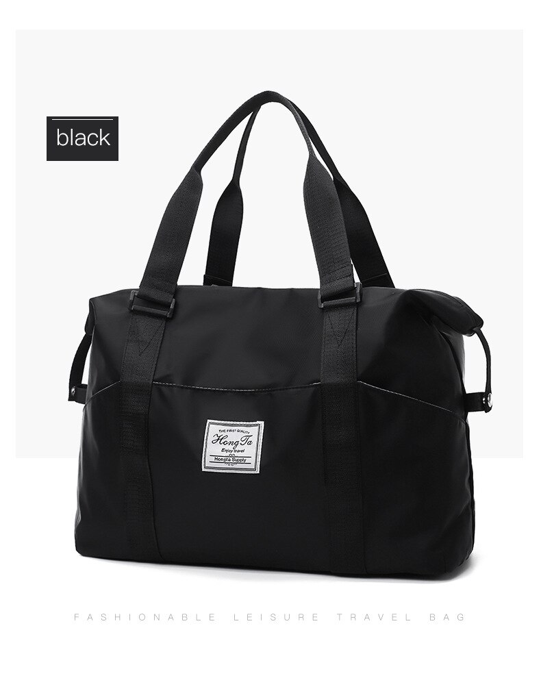 Oxford fabric portable travel bag large capacity shoulder messenger bag outdoor waterproof bag: big black bag