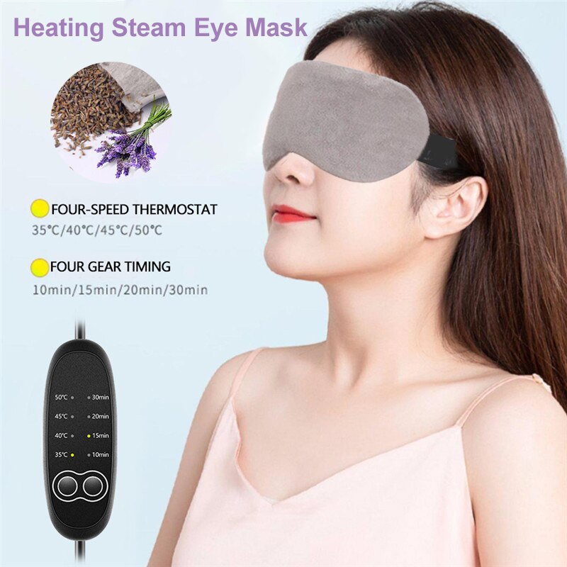 Lavender Heated Eye Mask for Sleeping USB Heated Eye Mask Warm Steam Dry Eye Mask Electric Temperature Heating Eye Mask