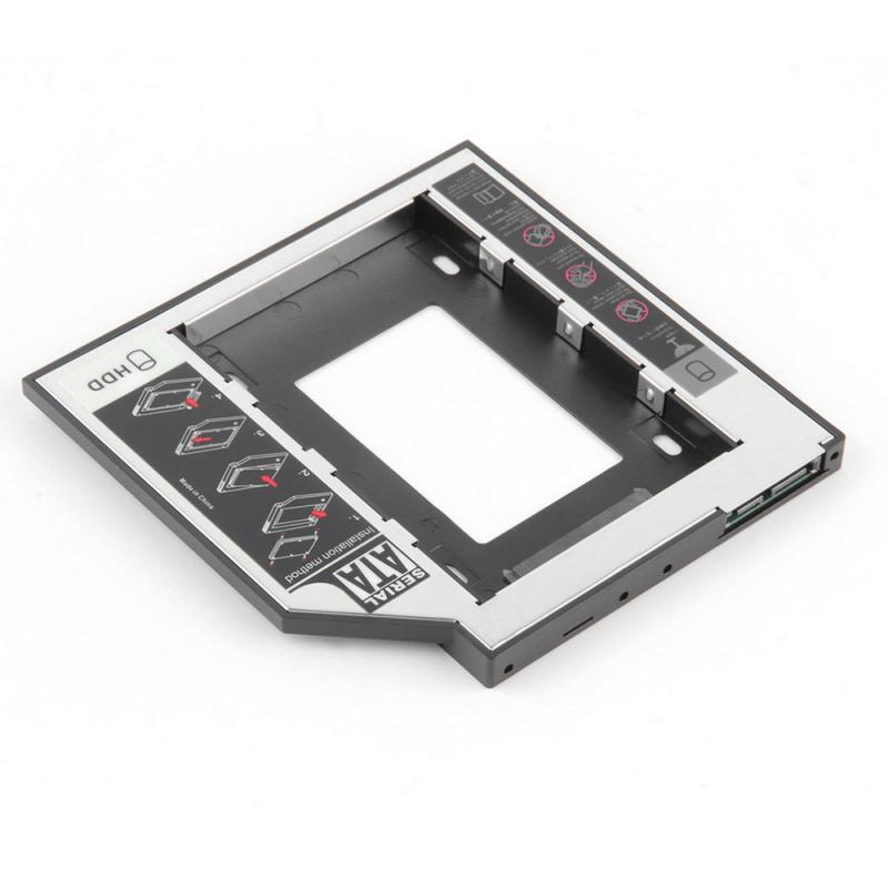 universel 2nd HDD Caddy 12.7mm pour 2.5 "2 to SATA 3.0 boîtier SSD boîtier de disque dur boîtier + LED pour ordinateur portable CD DV Optibay