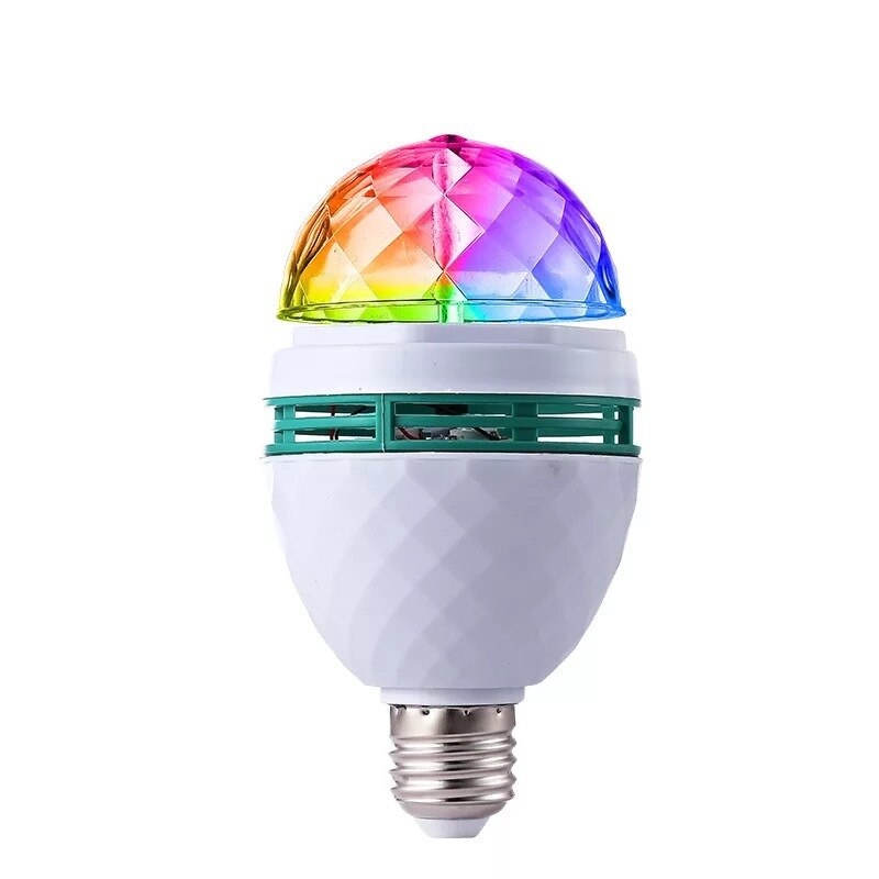 E27 RGB LED Bulbs Funny Crystal Ball Auto Rotating LED Stage Light Bulb Disco Lights Party Lamp Stage Lights Wedding Decro
