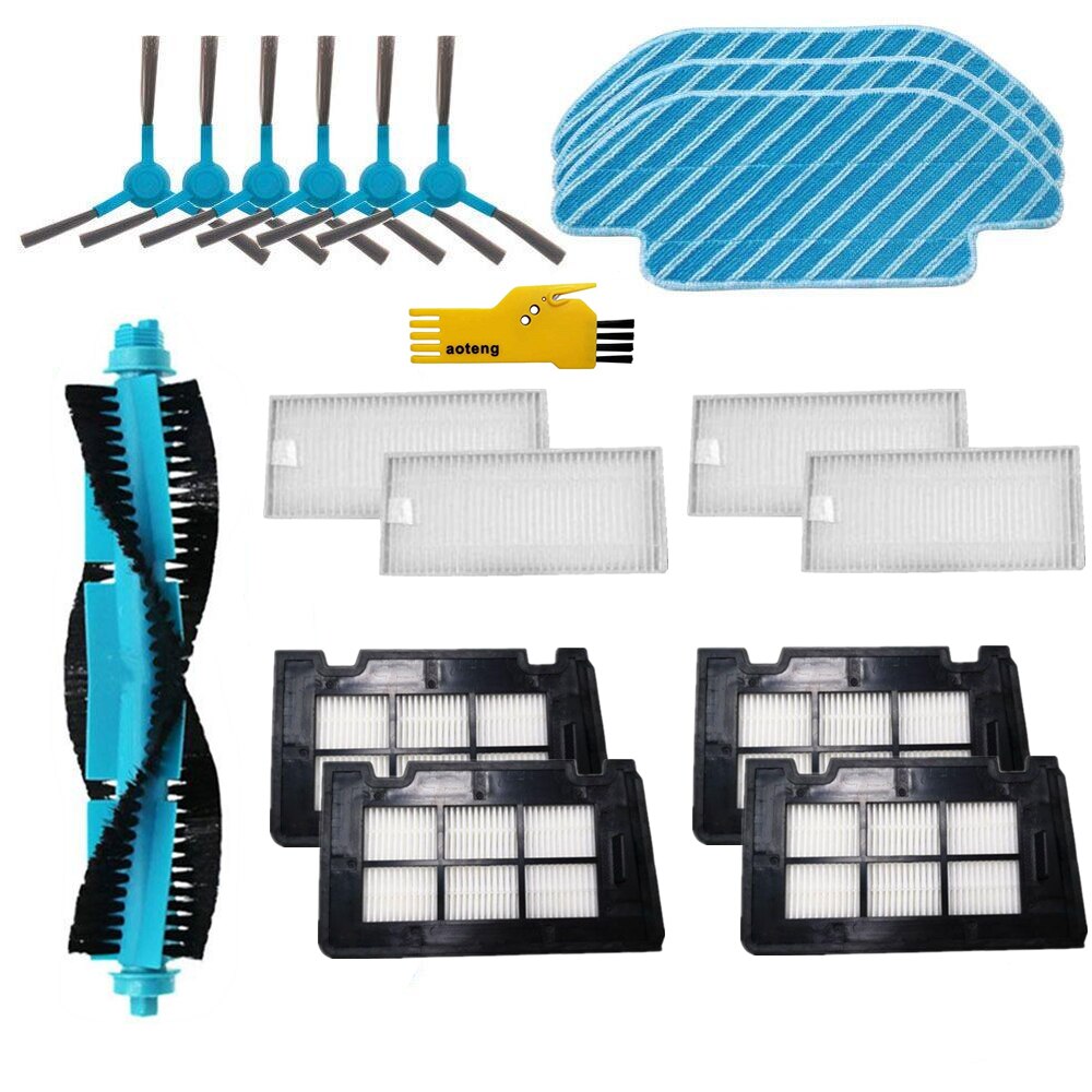 Filtro HEPA para Cecotec Conga 5090 6090 7090 Robot aspirador, cepillo de rodillo, cepillos laterales, piezas de repuesto para mopa: 13