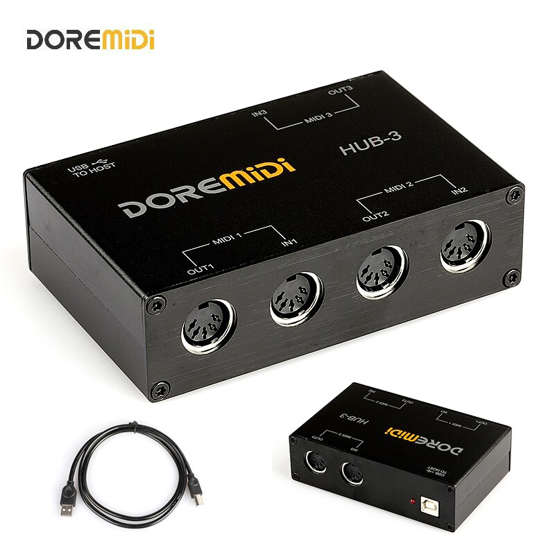 DOREMiDi MIDI 3x3 Box MIDI Interface MIDI Box MIDI HUB-3 MIDI Box interfaccia MIDI USB MIDI Box convertitore adattatore Controller