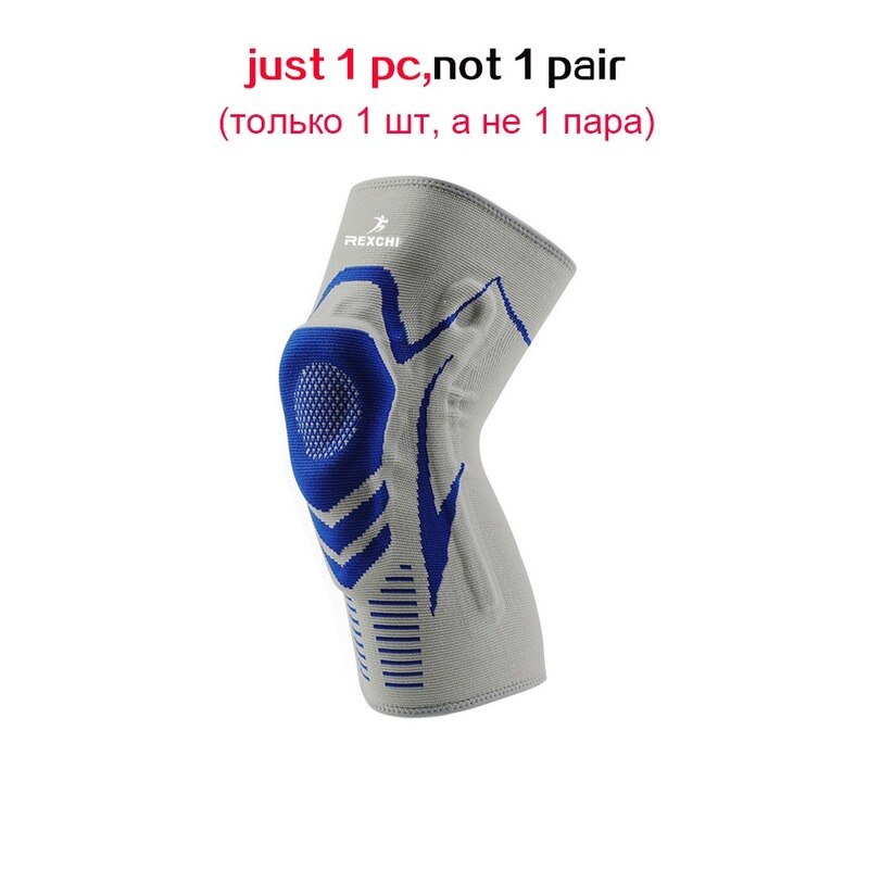 Basketbal Kniebeschermers Met Ondersteuning Silicon Gevoerde Elastische Antislip Patella Brace Kneepad Voor Fitness Gear Protector Tennis: 1 Piece Black  M