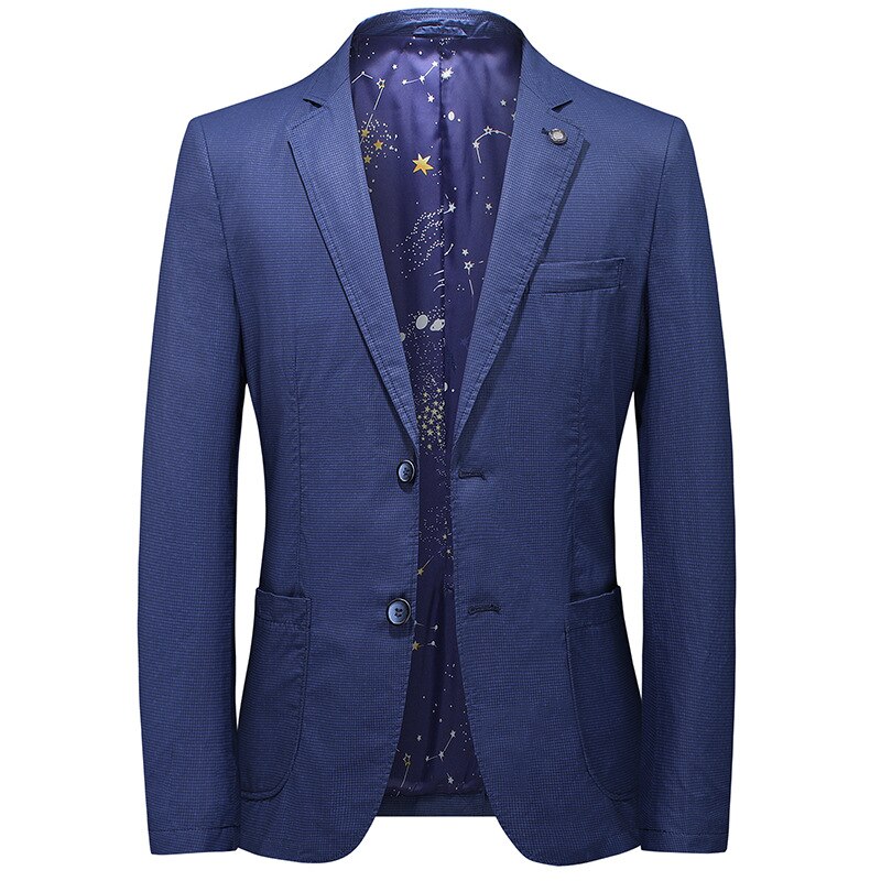 Veste Costume Homme Double Boutonnage - Col V Slim Fit - 70% Polyester 30% Coton - Pour Bureau, Mariage, Soirée - Taille Asiatique (Prendre Plus Grand)