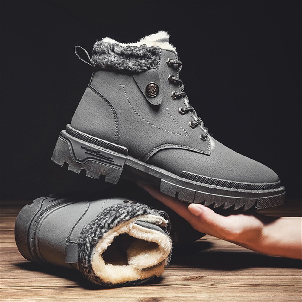 Winter heren martin laarzen, koreaanse herenlaarzen, casual en zachte katoenen laarzen, herenschoenen, warme sneeuwlaarzen