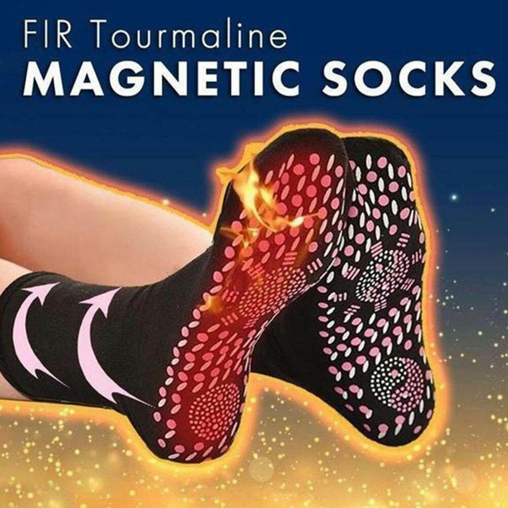 Tourmaline Adult Socks Self Heating Washable Deodorize Fatigue Relieve Sports Soft Magnetic Therapy Warm Stimulate Health Care: Default Title