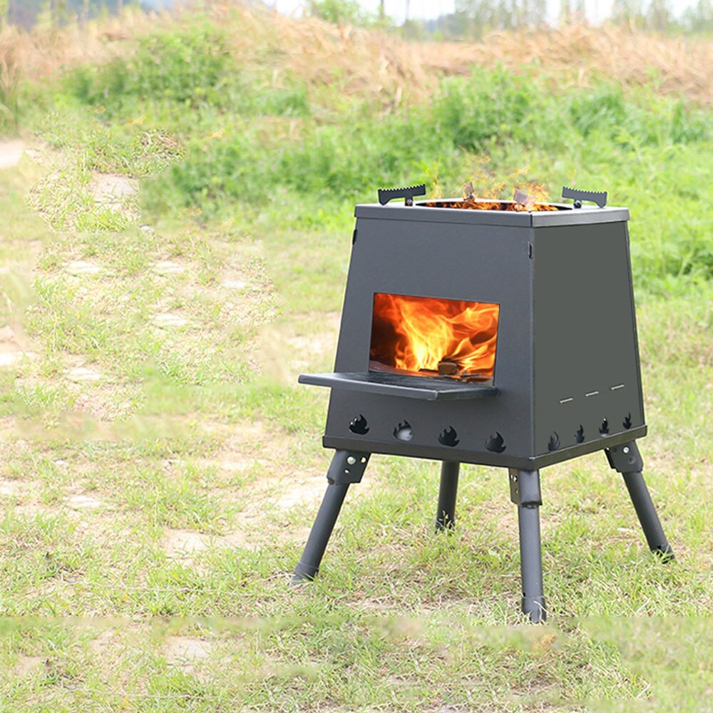 Portable Camping Cooking Stove Folding Stove Outdoor Heating Wood Tent Stove Tour Picnic Barbecue Stove
