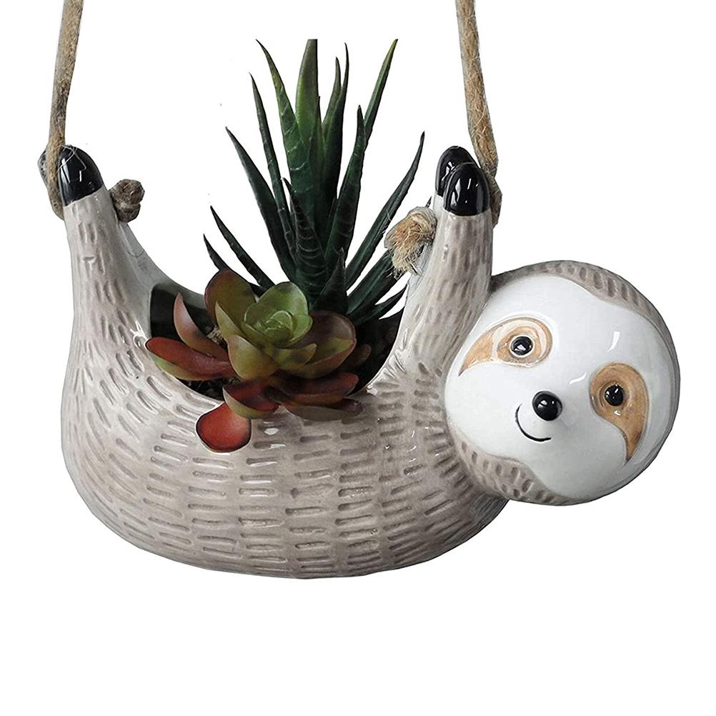 Succulent Pots Animal Planters Succulent Plant Pots Sloth Hanging Planter Hanging Flowerpot Indoor Outdoor Home Garden Decor