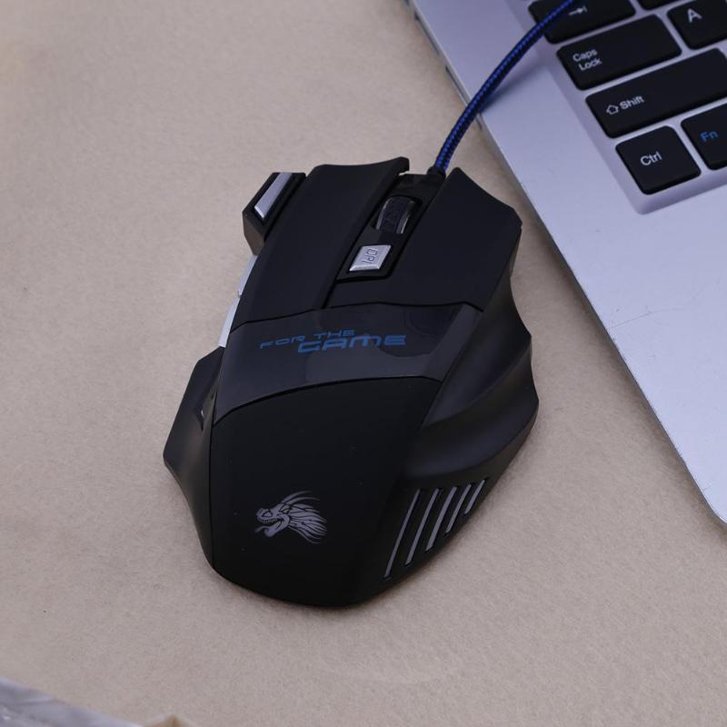 5500 dpi led optische usb bedrade gaming muis 7 knoppen gamer computermuizen 7 knoppen gamer muizen voor computer laptop pc