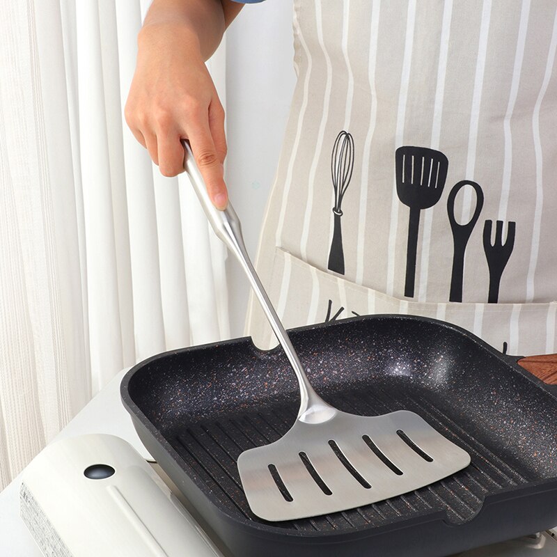 15inch Stainless Steel Slotted Turner Cooking Shovel Baking Frying Fish Shovel metal Cook ware Kitchen Tool Nonstick Spatula set