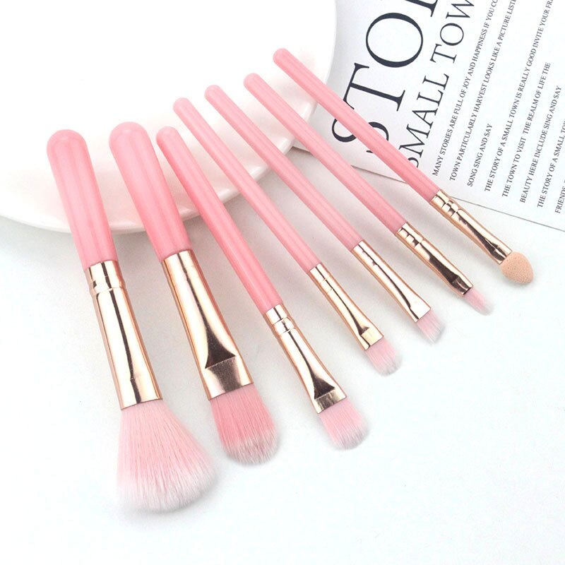 Conjunto de brochas para ojos con purpurina, 10 Uds., bonito unicornio rosa, delineador de ojos, sombra de ojos, juego de brochas de maquillaje, herramientas de belleza cosméticas