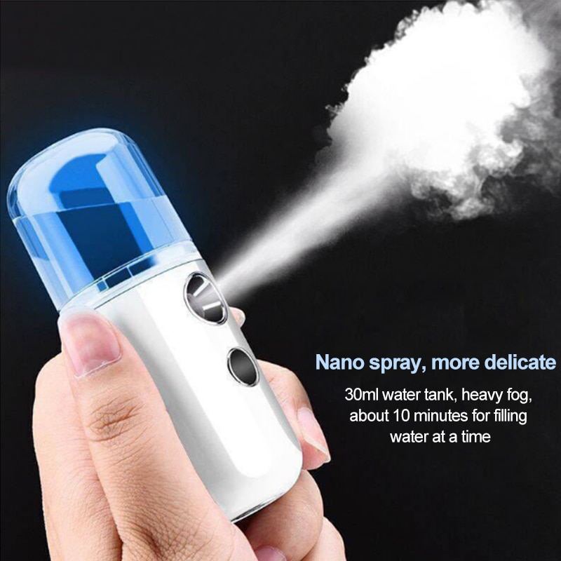 Humidificador de aire pequeño portátil USB recargable 30ML medidor de agua portátil ultrasónico carga Mini leche aceite vaporizado cara