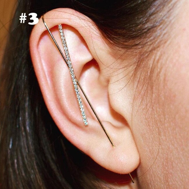 Ørepind crawler krog øreringe 1 stk flere stilarter geometriske stud øreringe piercing ørering street populære hip hop øre smykker: 3