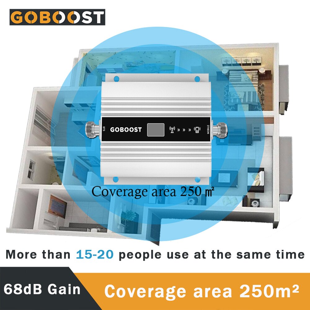 4G Signal Amplifier GSM 900MHz Repeater 2G 3G 4G Cellular Amplifier LTE DCS 1800 2100 Signal Booster For Cell Phone 68dB Gain