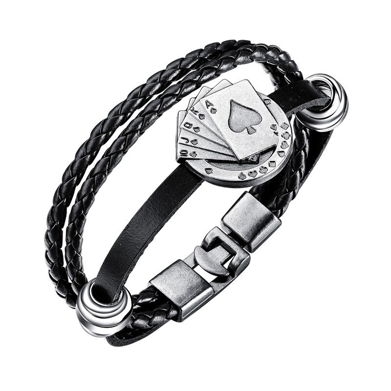 ZORCVENS 2022 Neue Jahrgang rüder Charme Armbinde für Männer Multi-schicht Leder Seil Armbänder Armreifen: 83252