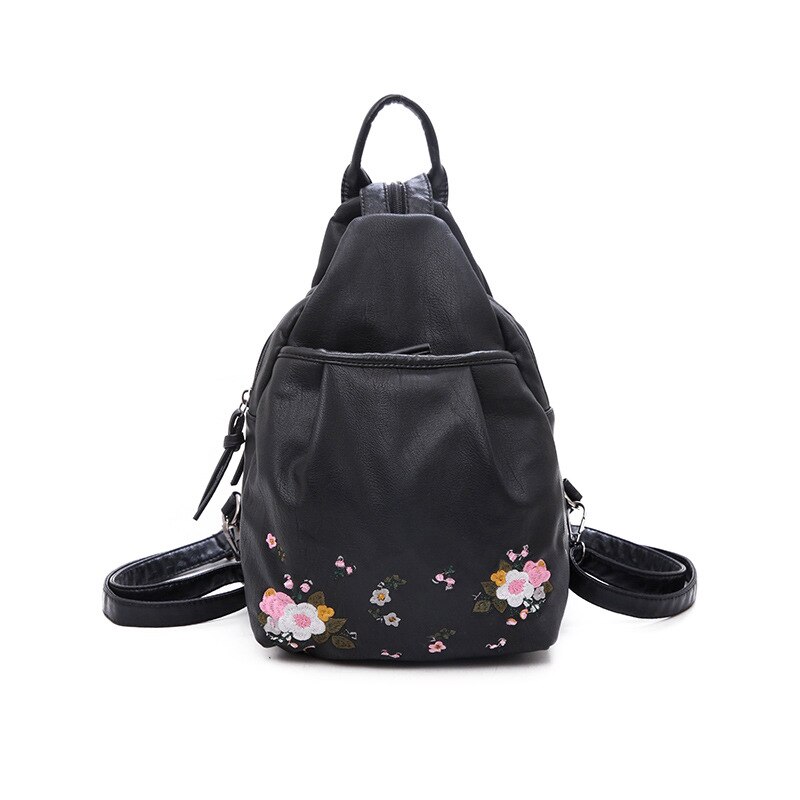 ethnisch gestickt Rucksack Frauen's lässig Reisen Dual-benutzen klein Rucksack gestickt Brust Tasche: Default Title