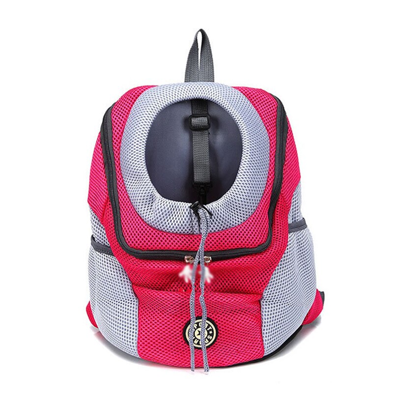 Hond Rugzak Outdoor Pet Dog Cat Carrier Reistas Draagbare Dubbele Schouder Mesh Canvas Tas Ademend Comfortabele Hond Levert: Red / S 30x34x16cm