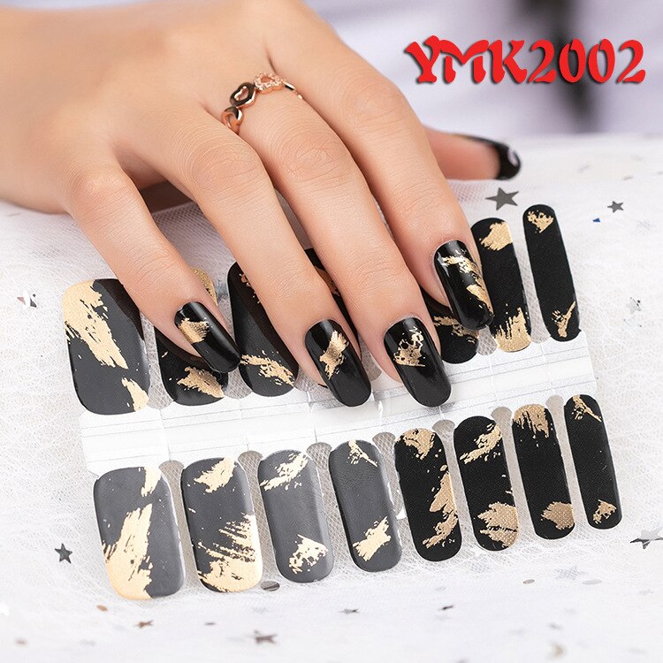 Lamemoria 16 tips/ark skönhet naglar klistermärken jul nagelinpackningar multicolor nagelkonst hela klistermärken självhäftande tips manikyr
