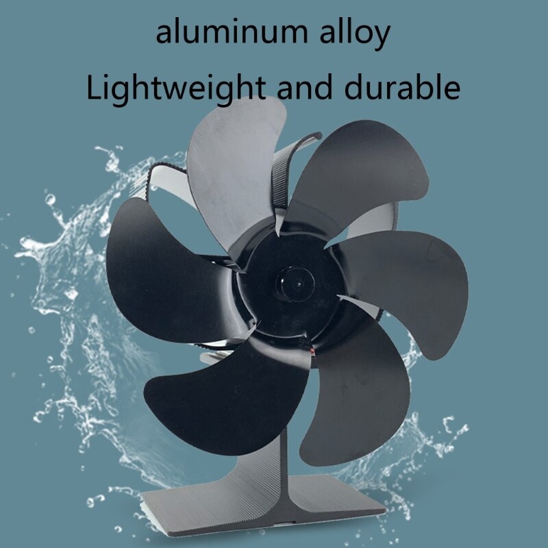 M89B Efficient Fan Fireplace Fan 6-Blade for Gas Pellet Wood Log Burning Stove 6-Blade Heat Distribution Quiet Fireplace