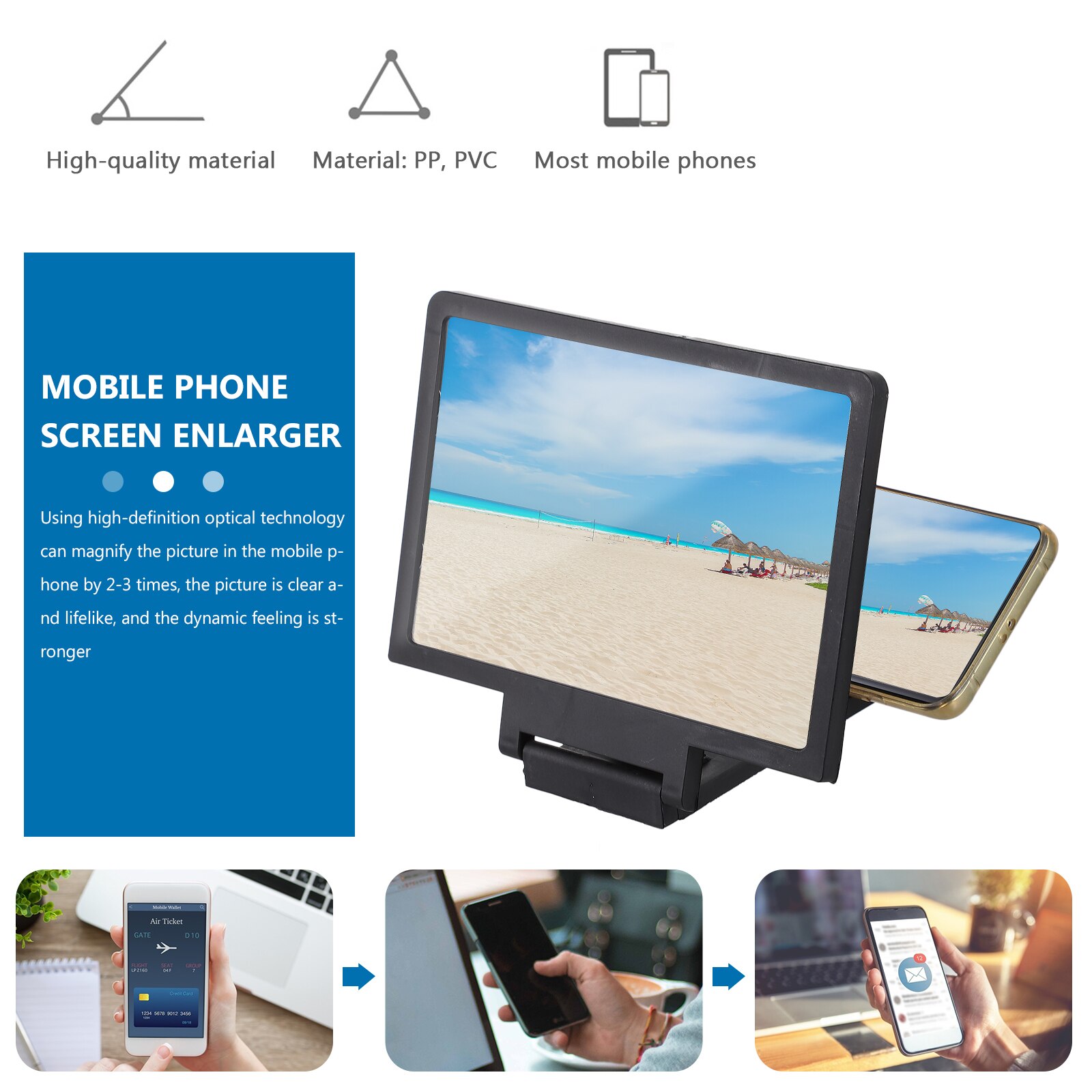 3 Pcs Mobiel Scherm Vergrootglas Praktische Anti-Straling Telefoon Screen Vergroter