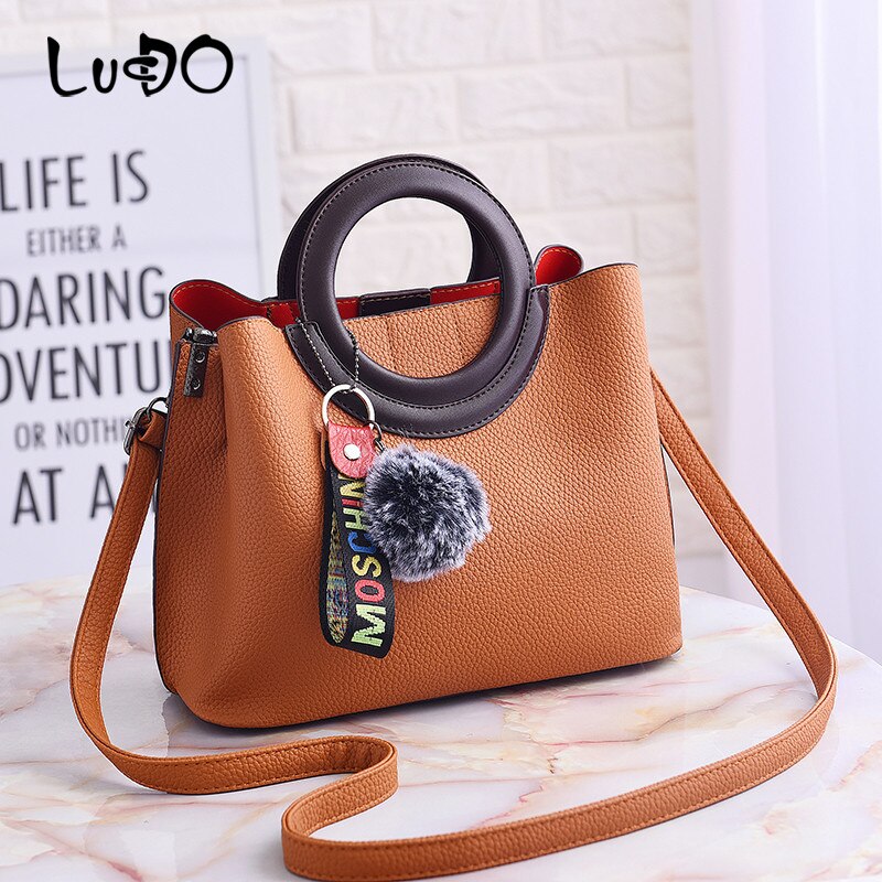 Litchi Pattern Soft PU Leather Women Handbag Two Pieces Female Shoulder Bag Girls Messenger bag Casual Women Bag Bolsos Femina