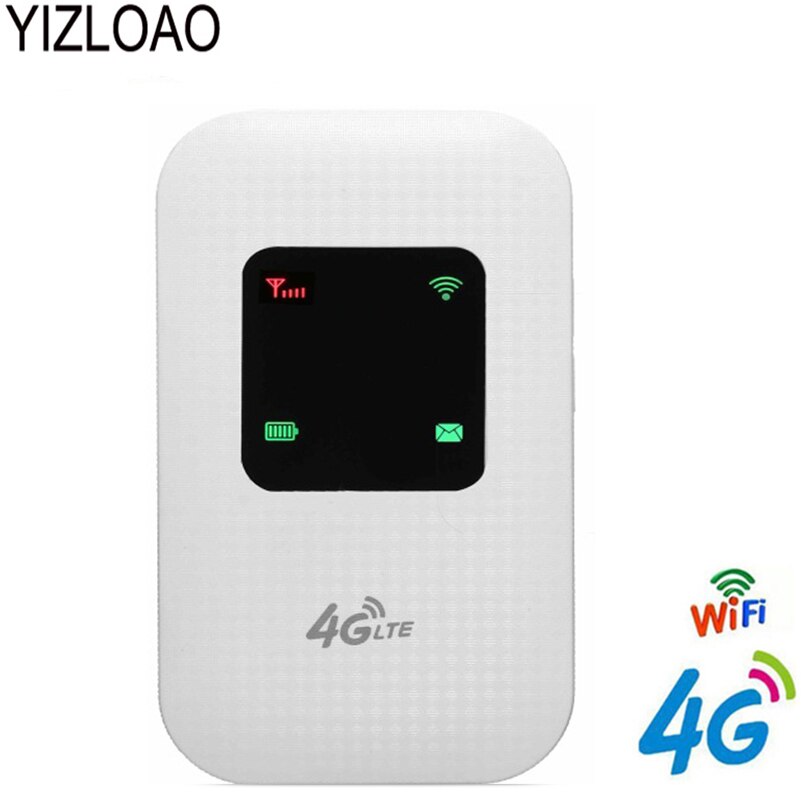 Yizloao Mini Hotspot 4G Lte Breedband Mobiele Router Wifi Modem 150Mbps Data Wifi Draadloze Router Led Display Voor reizen