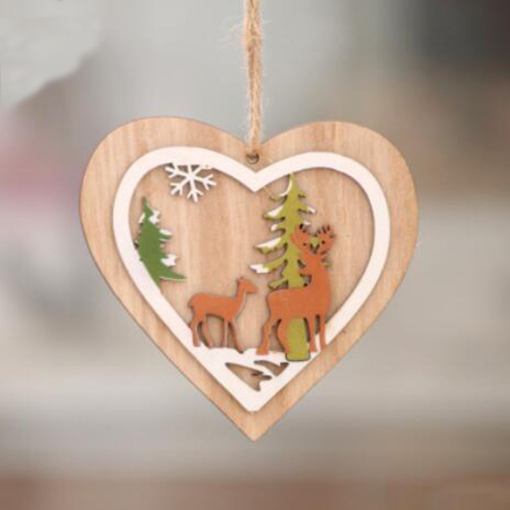 Diy røde jule snefnug & stjerne & træ træ vedhæng ornamenter hjem jul fest juletræ børn dekorationer: E