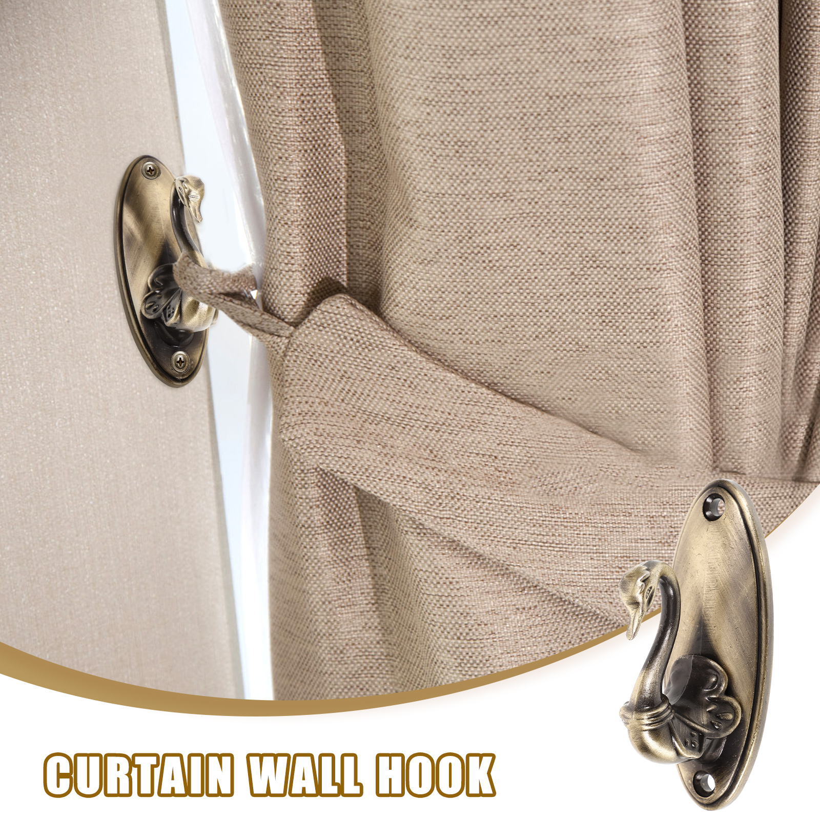 Par de ganchos de bronce, alzapaños decorativos para cortinas, retenedores Vintage, cortinas rosas, accesorios para decoración del hogar, ganchos para cortinas, decoración del hogar