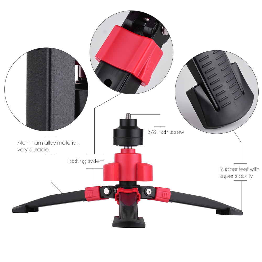 Tripod Stand Three Leg DSLR Camera Monopod Unipod Base Holder Support with 3/8" Screw Tripod Base for Tripod Fluid Ball Head