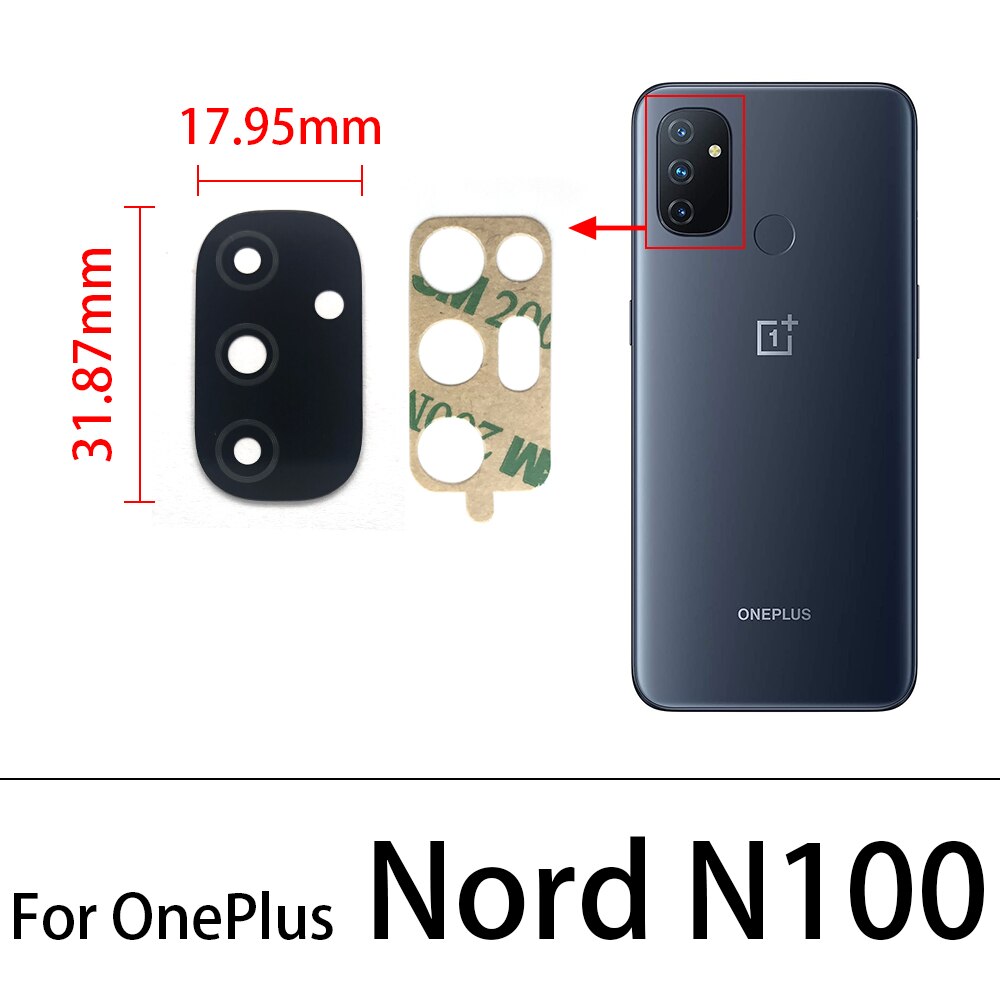 Glass Lens With Glue Sticker For Oneplus 5 5T 6 6T 7 7T 8 8T Pro Nord 9 Pro Nord 100 Camera Glass Lens With Repair Parts: Nord N100